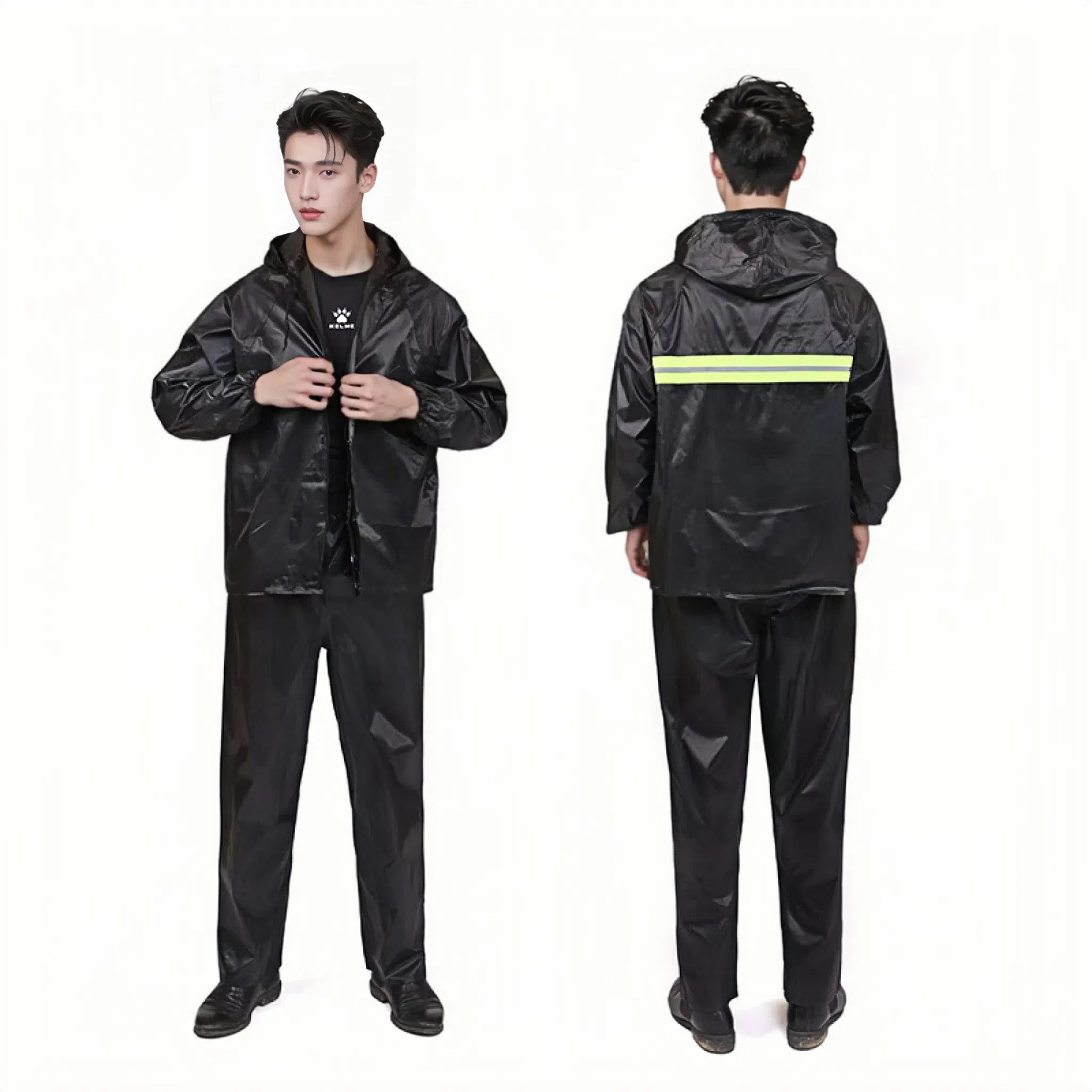 Impermeable, traje de pantalón de lluvia, adulto para hombre, conductor de comida para llevar dividida, motocicleta, coche eléctrico, impermeable a prueba de lluvia