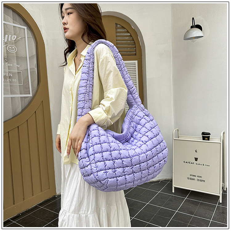 Korean Cloud Bag, Women's Lazy Style Shoulder Bag Pleated Handbag Large Capacity Single Shoulder Casual Bag_voghion.com