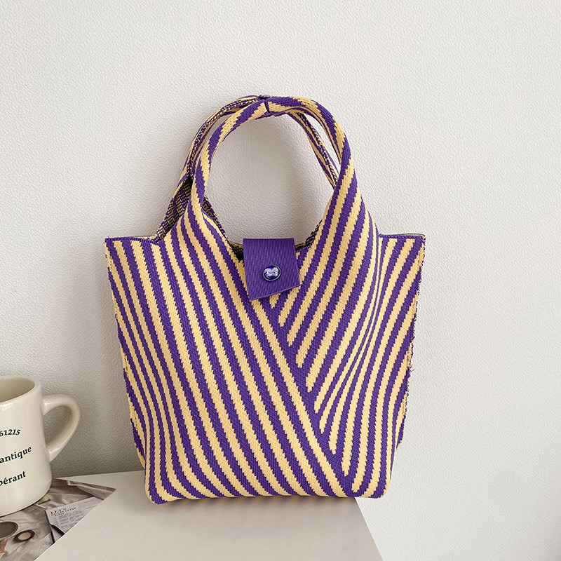 Women's Small Polyester Stripe Vintage Style Classic Style Open Bucket Bag display picture 7
