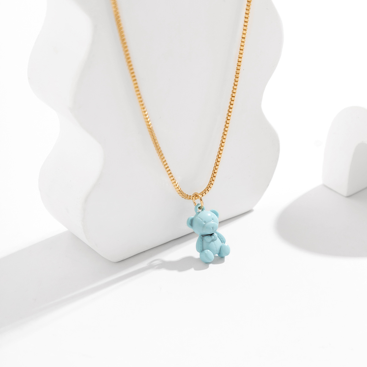 Sweet Fresh Colorful Cute Bear Simple All-Match Necklace Female Europe and America Cross Border Nich