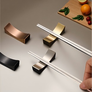 Titanium plated 304 stainless steel chopstick holder wholesale hotel home creative ingot shaped chopstick pillow chopstick holder spoon holder laser