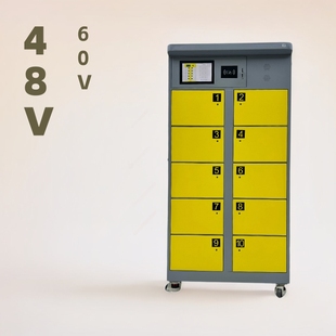 Overseas Version Charging Cabinet with 10 Compartments, Card Swipe System, Suitable for Residential and Commercial Use in Malls, Rental Housing, and Electric Vehicle Charging Stations, Compatible with 48V, 60V, and 72V Lithium Batteries