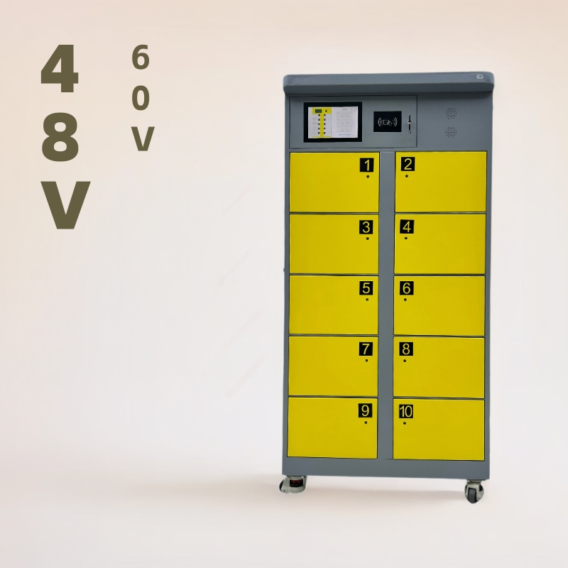 海外版充电柜10仓刷卡小区商场出租房租电柜48v60v72v锂电池商用