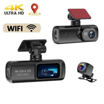 New V22 Dash Cam HD 4K Dual Front and Rear Recording Mobile WiFi Connection GPS Positioning Car Recorder (Driving recorder)