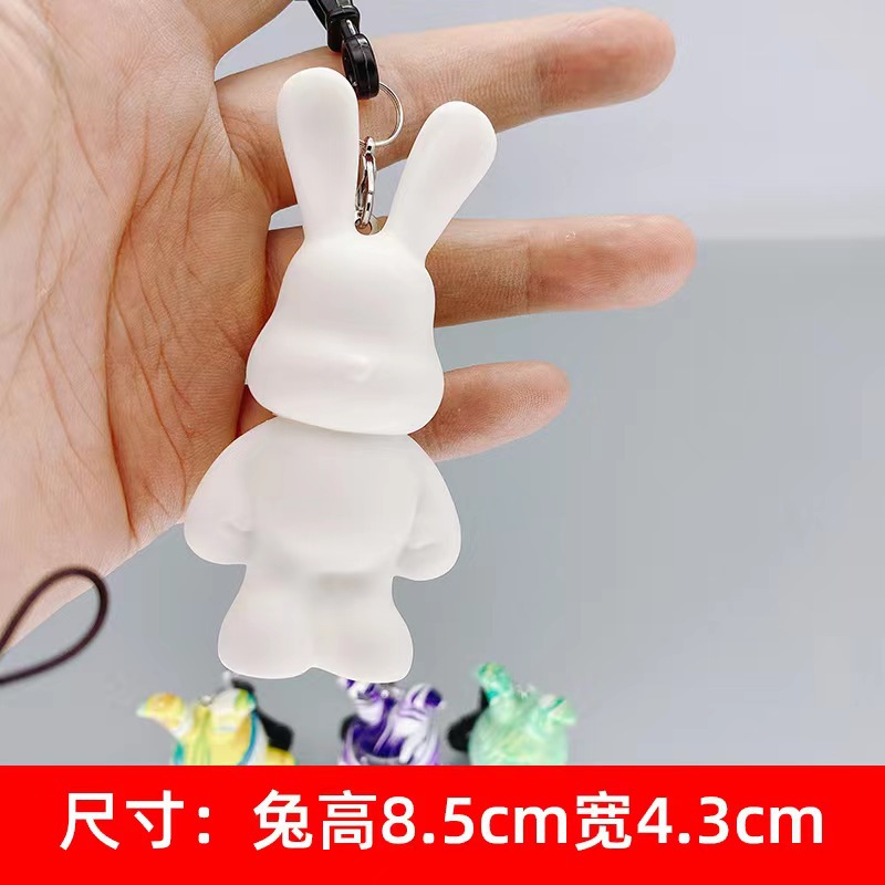 En línea de la celebridad los niños fluido conejo blanco embrión DIY hecho a mano graffiti vinilo violento conejo alcancía puesto juguete al por mayor