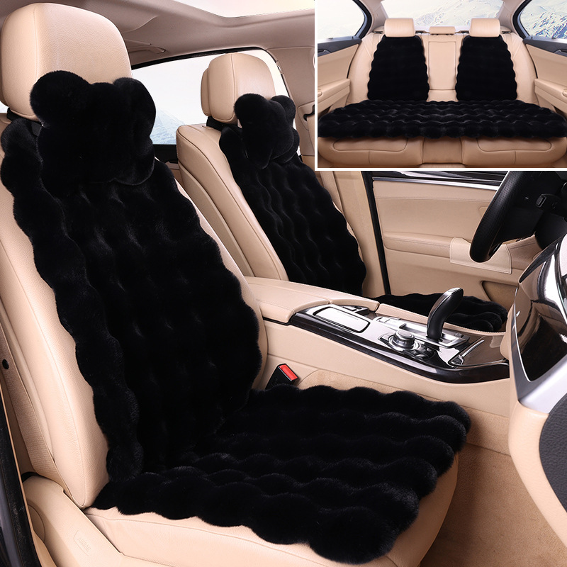 Car Seat: Qìchē Wool pad - black-full-car-five-seats-2-headrests