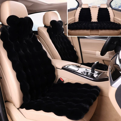 A generation of car cushion: Wool pad - black-car-with-five-seats-2-headrests