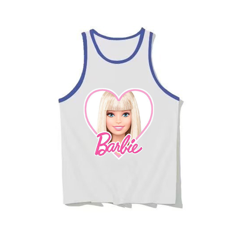 Cross-border Bestselling Barbie Cartoon Pattern Children's Clothing Medium Children Sleeveless Backless Top Amazon One-Time Shipping