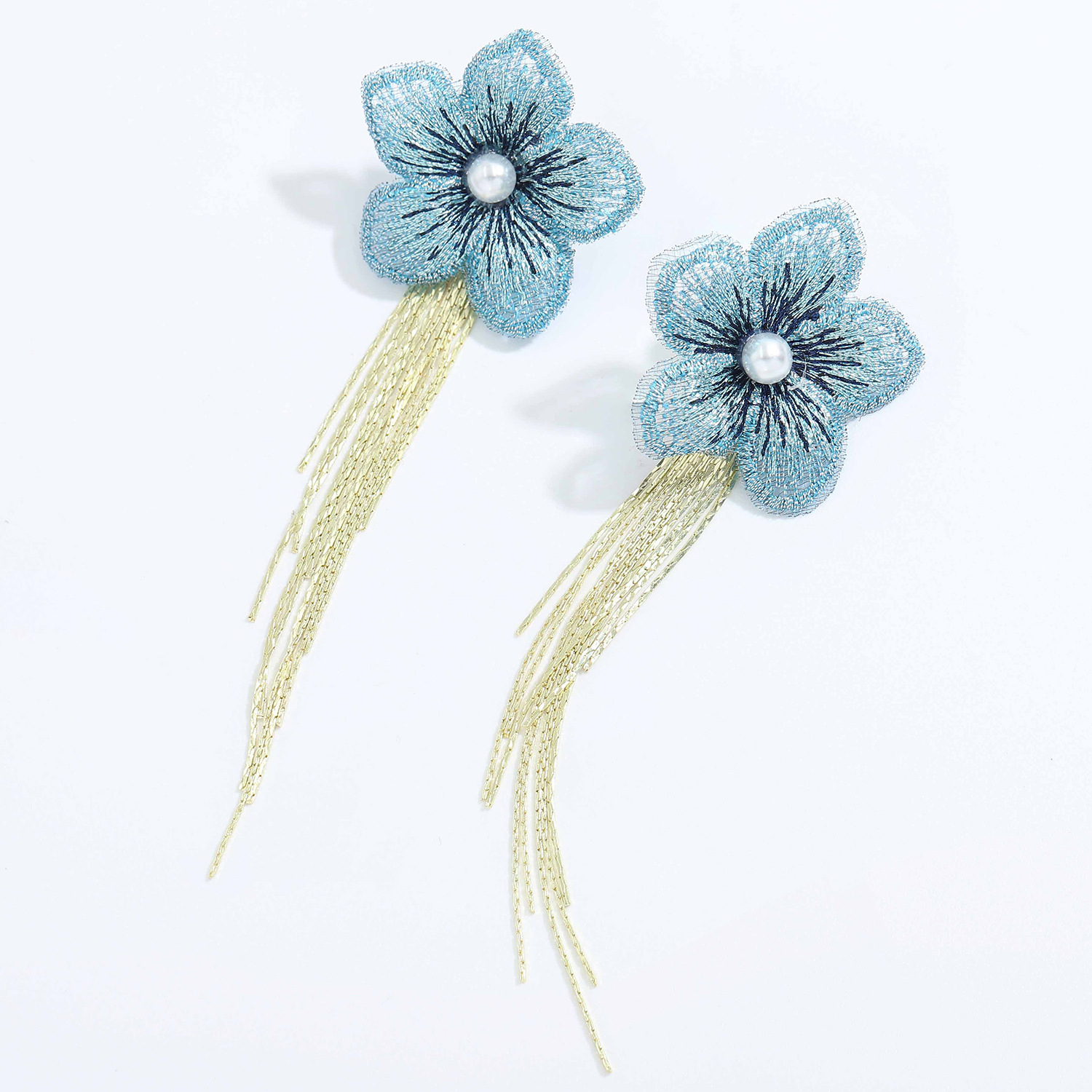 Pendientes De Flores De Tela De Malla Coreana display picture 20