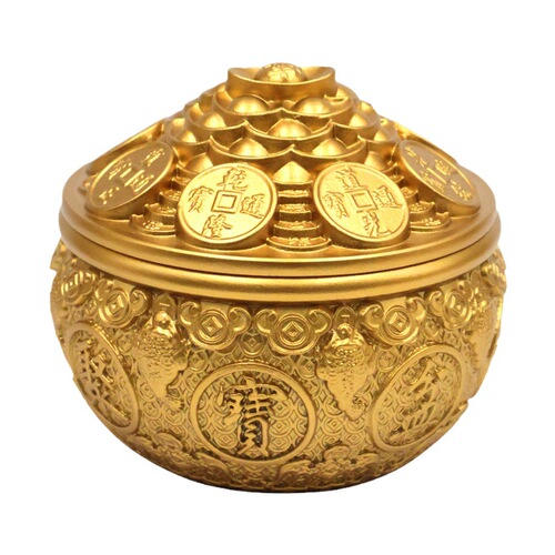 Brass golden toad cornucopia pure copper to attract wealth home living room front porch decoration piggy bank brass rice cylinder