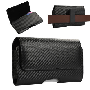 Put mobile phone waist bag rotating back clip belt leather case hanging waist male elderly cross-body new single-layer 6.5 inch 6.7 inch
