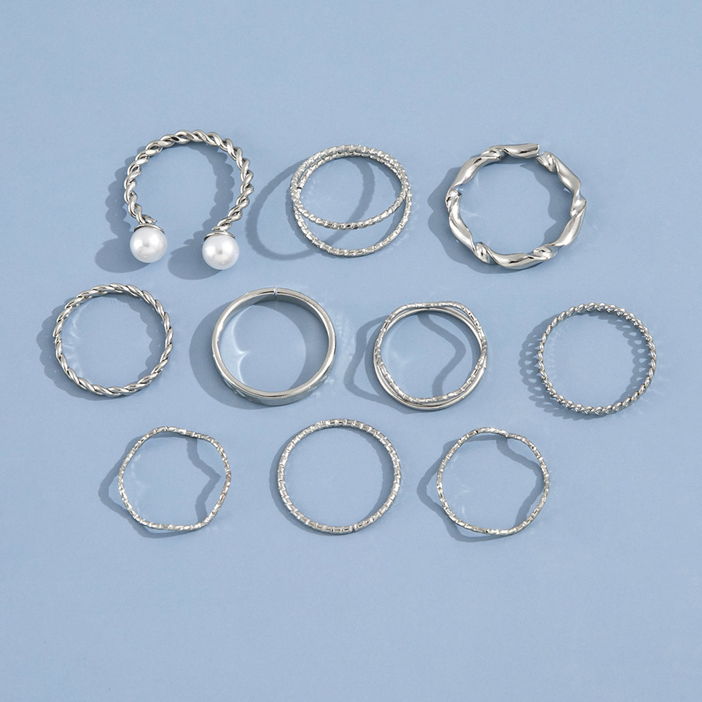 Wedding Occasion Alloy Material Retro Geometric Alloy Plating No Inlaid Women'S Ring Sets
