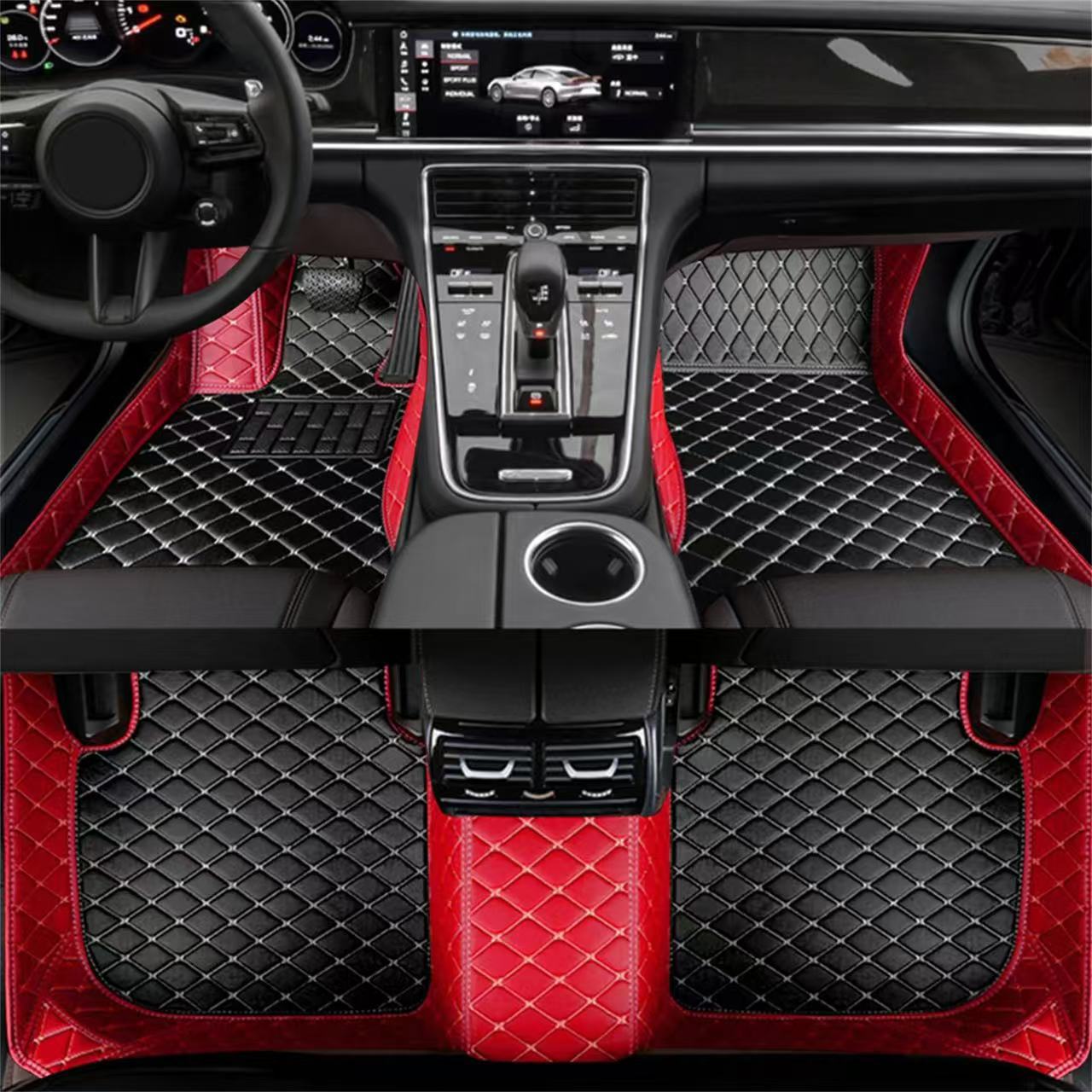 Cross-Border Amazon Color-Blocked Car Floor Mats, Fully Surrounded Car Floor Mats, Suitable for Tesla Anti-Slip