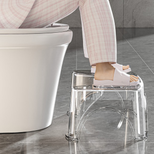 Toilet stool Toilet stool with plastic thickened anti-slip bathroom foot artifact children's adult footstool