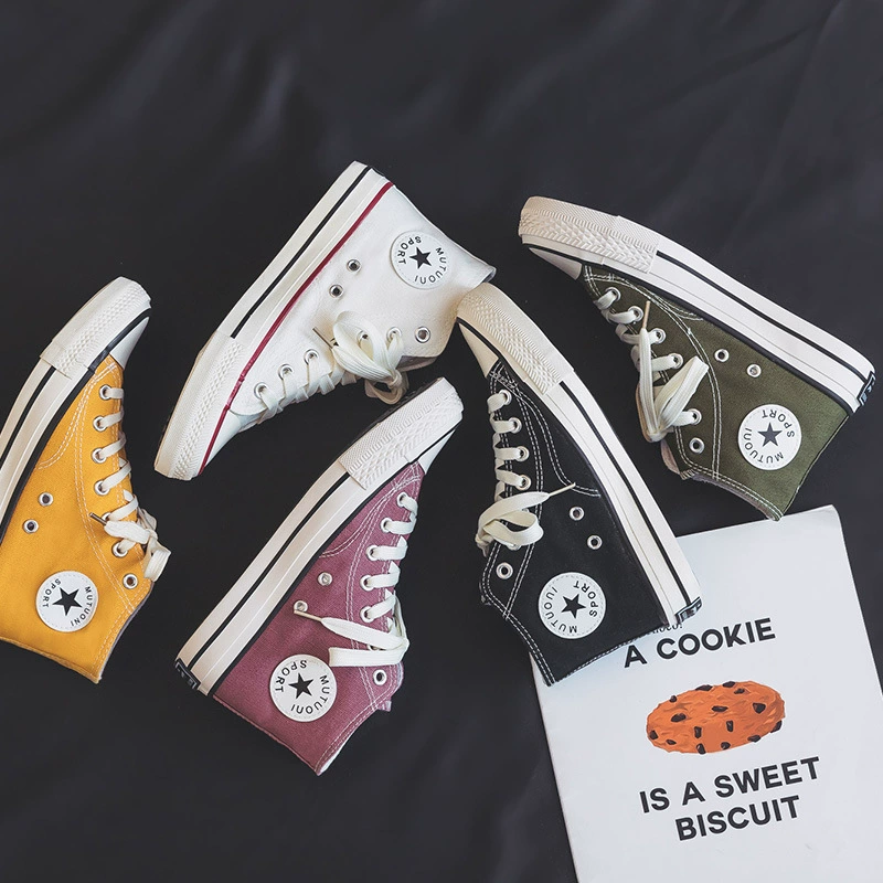 Высокие парусиновые туфли 1970-х годов, женские универсальные повседневные кроссовки в Корейском стиле, обувь из вулканизированной резины, мужская и женская обувь для пар