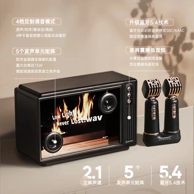 猫王インスピレーション小島歌詞音響透明懸濁k歌bluetoothスピーカー家庭ktvラジオMWT5|undefined