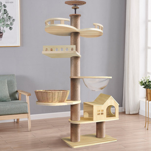 Cat climbing frame cat nest cat tree integrated solid wood ceiling ceiling cat toy cat scratch board stable cat column