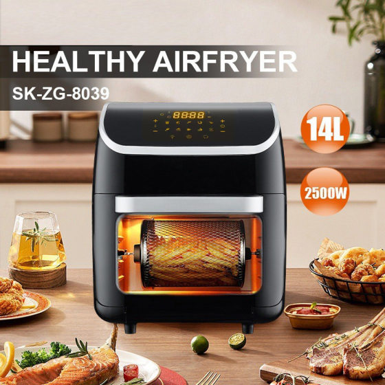 110V Foreign Trade Cross-border Air Fryer 14L Large Capacity Household Health Electric Fryer Roast Chicken Fries Fries