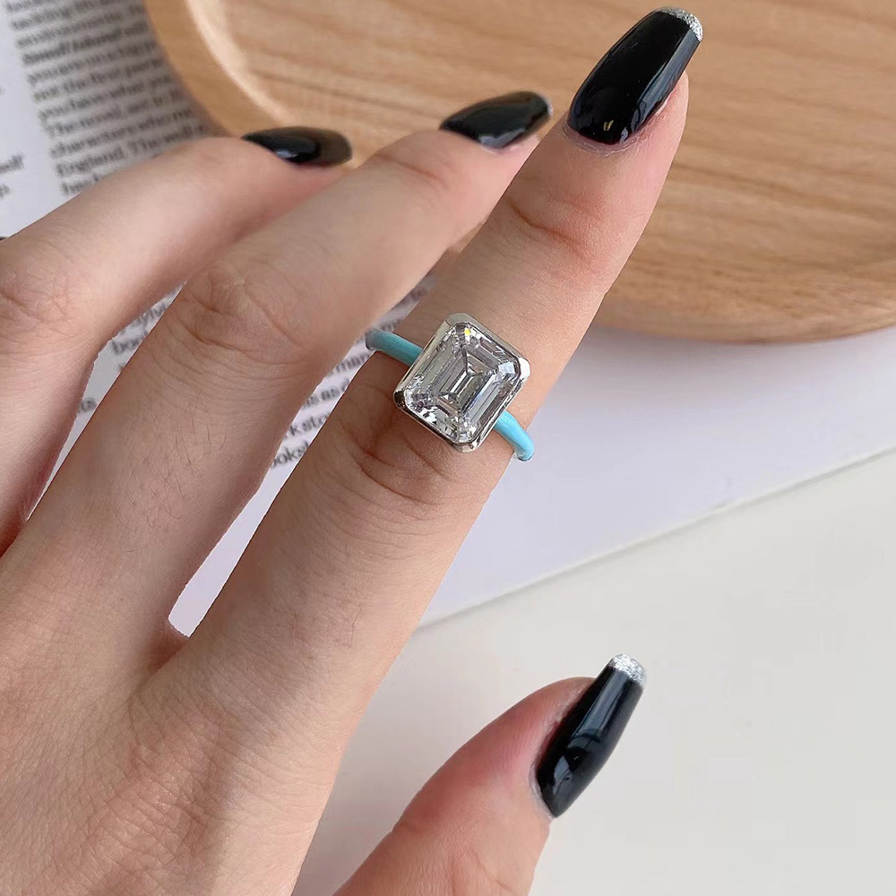 Cute Geometric Sterling Silver Plating Zircon Rings