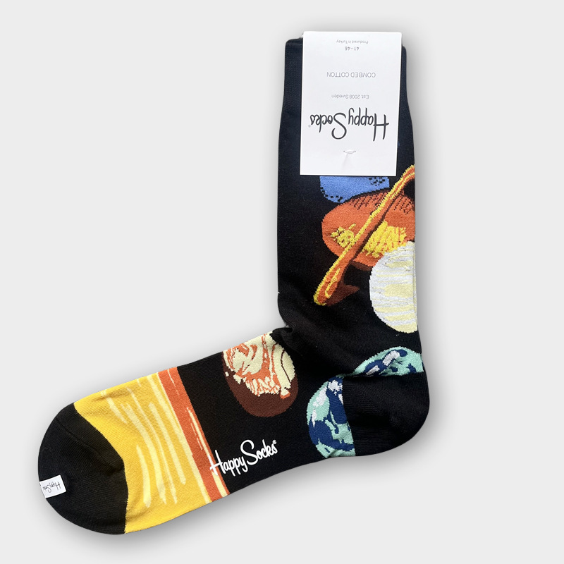 ハッピーソックス メンズソックス ミドル丈 コーマ綿 吸汗消臭 通気性 スウェーデン製 おしゃれ カラフル 薄手