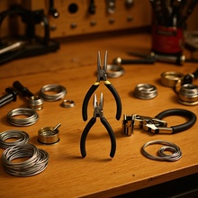 4.5寸迷你尖嘴钳弯嘴钳 家用手工工具套装