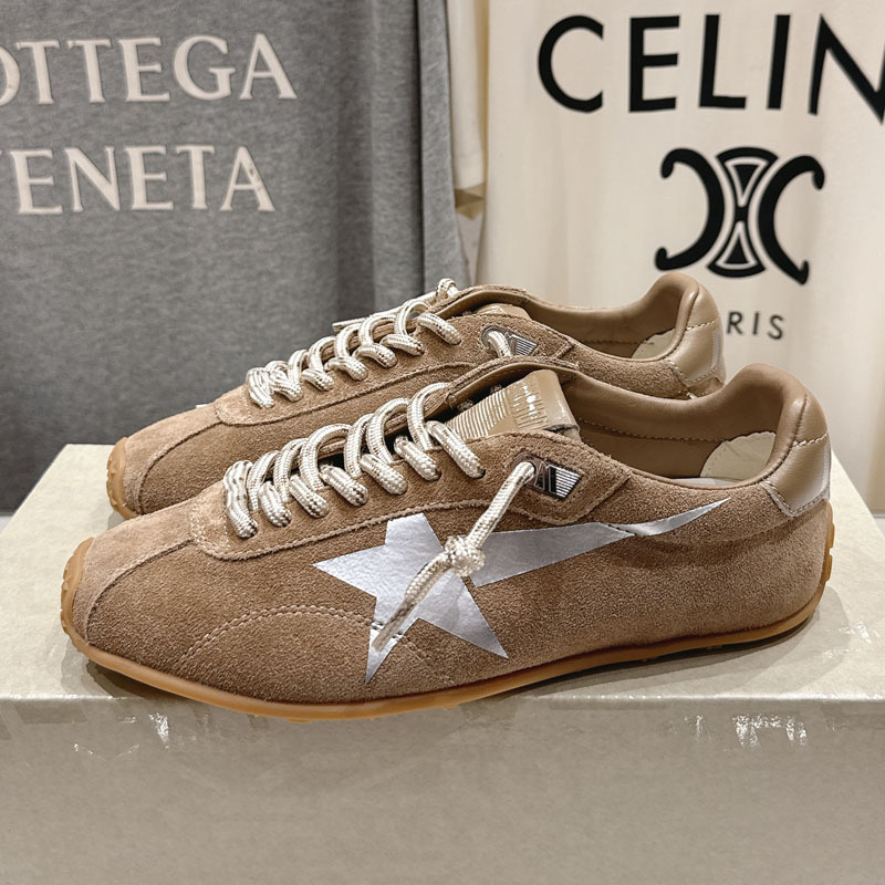 Guangzhou Original Label Counter Quality European and American Big-Name Genuine Leather Women's Shoes Sports and Leisure Forrest Gump Running Shoes Low-Top Moral Training Shoes