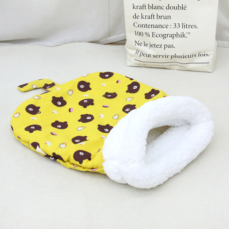 Saco de dormir para mascotas con dibujos cama túnel cálida_voghion.com