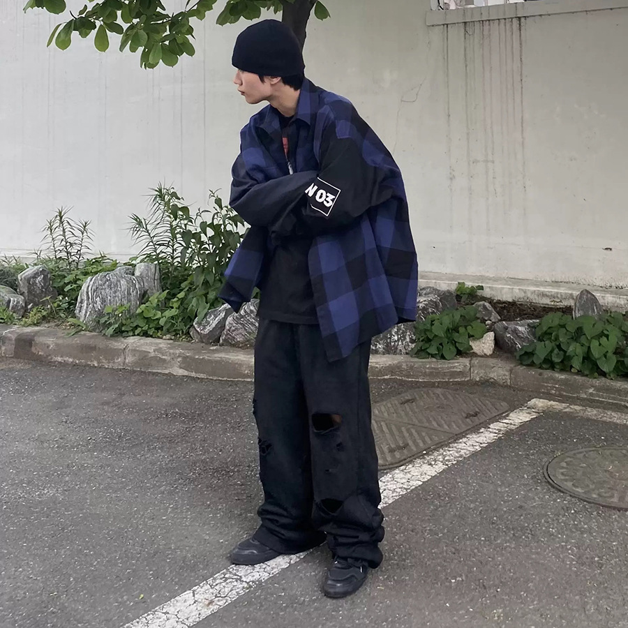 Street Undermycar Pantalones rectos para hombres sueltos pantalones de piernas casuales