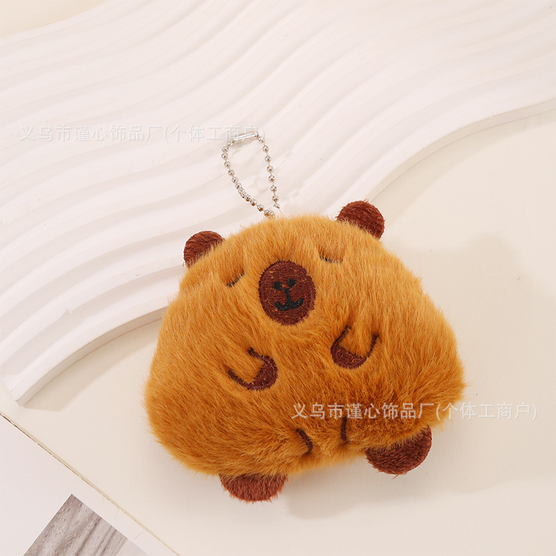 Nuevo lindo colgante de felpa Kapibala de dibujos animados creativos muñeco de carpincho bolso llavero pequeño colgante