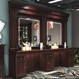 Barber shop mirror single-sided and double-sided hair mirror hair salon dedicated light reliable wall floor mirror high-grade hair cutting mirror