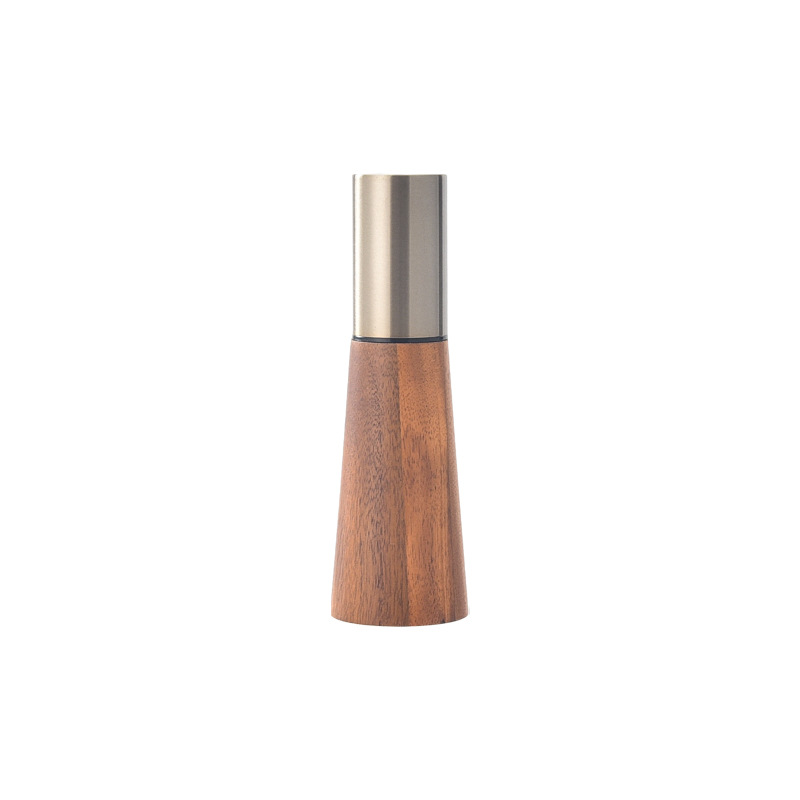 Acero inoxidable primer molino de pimienta de sal marina cocina Acacia botella de condimento de madera cerámica manual molino de pimienta conjunto