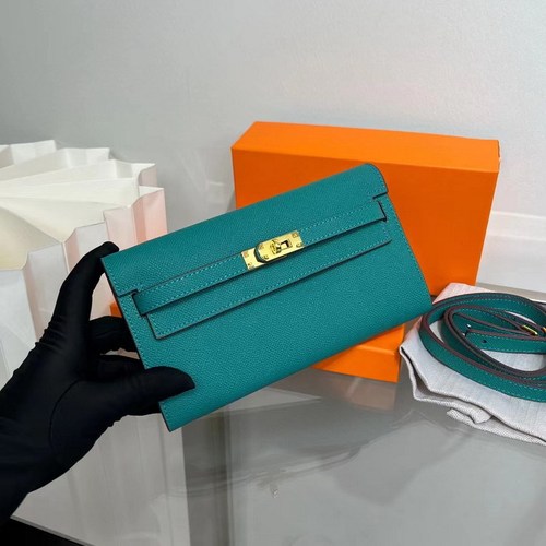  new h family r palm print Kelly wallet gold buckle mid-length clutch bag genuine leather ladies bag clutch bag