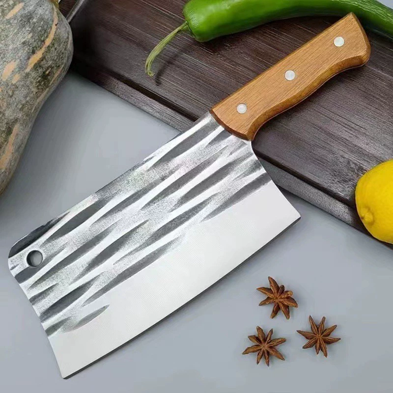Ручная ковка ножа из нержавеющей стали для резки мяса (Паодзянху), для butcher и хозяйственного использования, деревянная ручка, толщина 1.5–4.0 мм