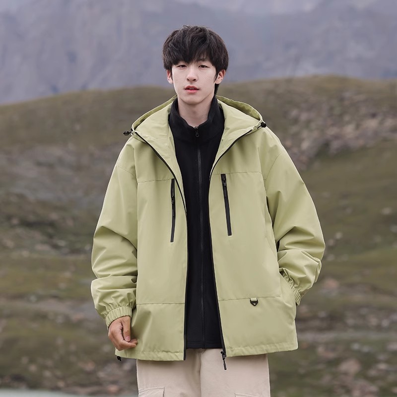 NASA春秋季防水登山服三合一可拆卸冲锋夹克外套男士2025新款衣服|undefined