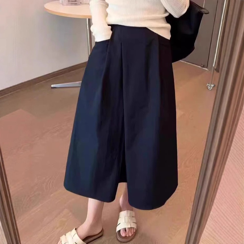 日本製ハイウエストAラインスカート女性用夏股カバー小柄不規則デザインゆったり痩身スカート|undefined
