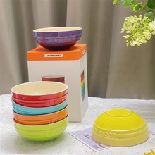 外貿酷彩陶瓷15cm湯面碗水果沙拉大碗餐具家用大號米飯碗6件套裝