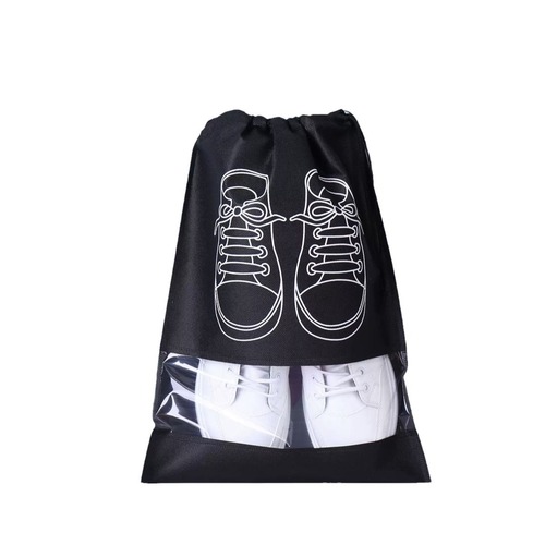 Large and Thick Non-woven Dustproof Shoe Bag, Travel Portable Shoe Organizer, Drawstring Pouch for Shoes