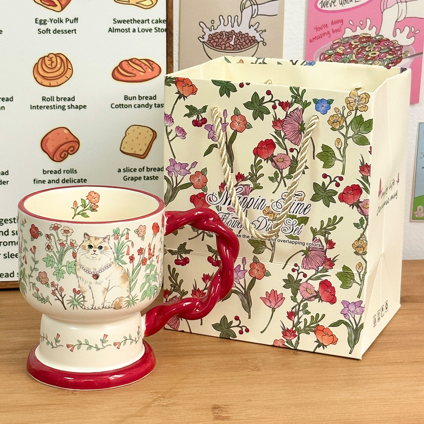 Tazas de cerámica con cucharas lindas copas de regalo de cumpleaños tazas de agua para niñas tazas de café de pareja de alto valor