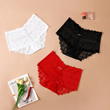 欧美蕾丝高腰女士内裤 超大码胖妹妹性感中腰内裤女 妈咪裤现货发