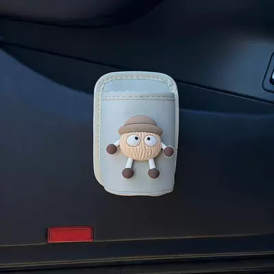 bucket, storage bag, large-capacity cup, Car cup holder/beverage holder - grayish-white-cup-holder-beige-briquettes