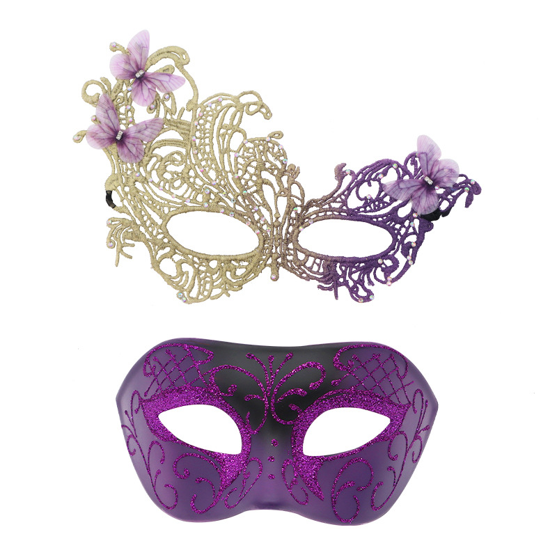 Amazon máscaras de moda europeas y estadounidenses máscaras de mitad de cara fiestas de baile pareja cara