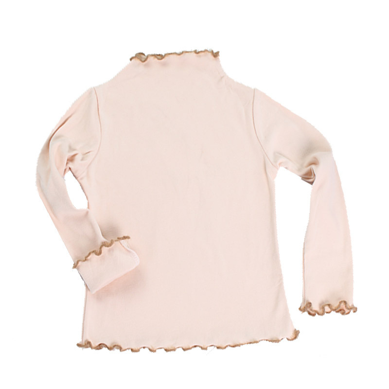 Otoño e invierno de terciopelo camisa de fondo para niños color sólido camisa de manga larga para niñas bebé cálido suéter ropa de otoño camiseta