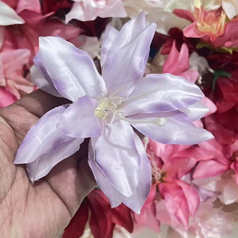 纯欲风粉色百合花发夹夏季侧边夹仿真花海边度假花朵头饰发饰头花|undefined