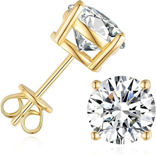 925 Sterling Silver Classic Four-Claw Moissanite Earrings for Women 1 Carat 2 Carat 3 Carat Cross-Border Manufacturer Wholesale Ear Jewelry