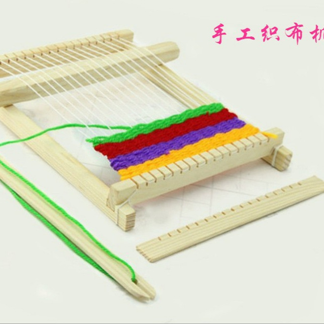 Wooden DIY Hand Loom Kidsren's Wool Knitting Machine Small Production Kindergarten Area Corner Science Experiment Toy
