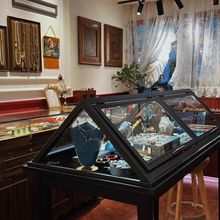 简约三角形珠宝展示柜中岛台精品陈列翻盖式珠饰品台翡翠珠宝柜