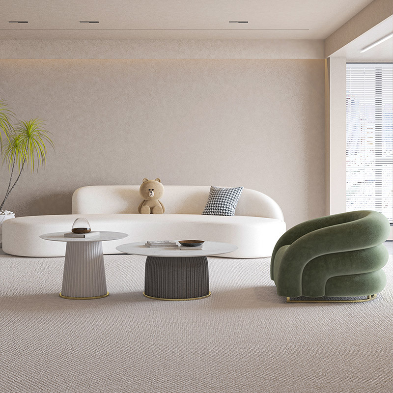 Modern Minimalist Living Room Small Apartment Clothing Store Beauty Salon Reception Creative Internet Celebrity Cream Style Curved Fabric Sofa