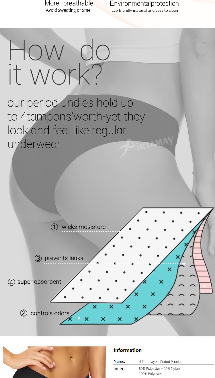 Panties Lingerie Type Solid Color Mid Waist Physiological Shorts Panties