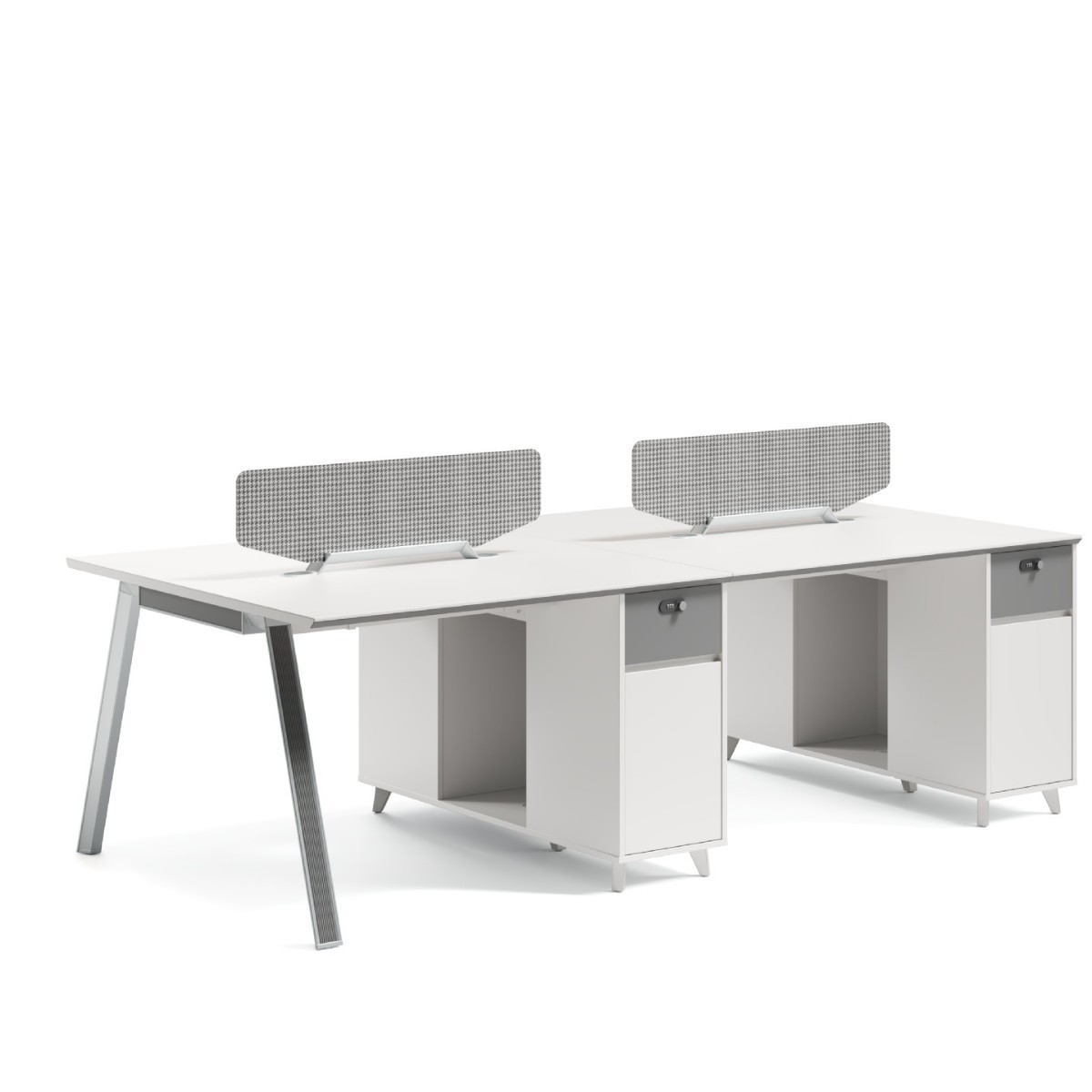 Combinación de escritorio y silla de oficina Personal simple y moderno 6 puestos de trabajo 4 puestos de oficina de personal de la empresa 4 puestos de oficina de personal