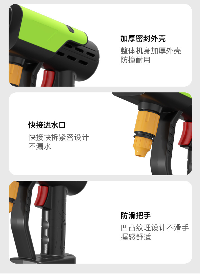 Wireless Car Washing Machine, Portable Lithium Battery High-Pressure Water Gun, Household Rechargeable High-Power Cleaning Tool, Car Washing Manufacturer Wholesale